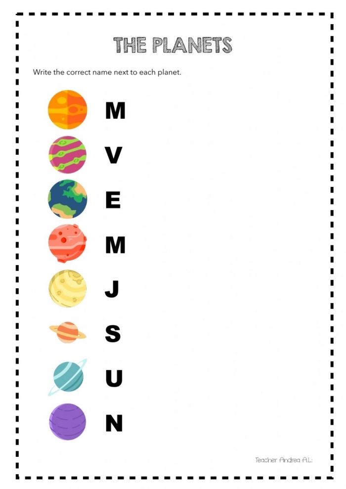 Illustration of a Mars worksheet for third graders focusing on the Red Planet's characteristics
