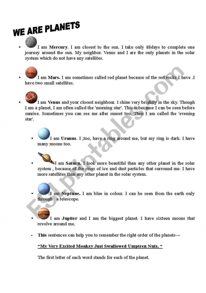 Mars worksheet for third graders exploring the characteristics of the Red Planet