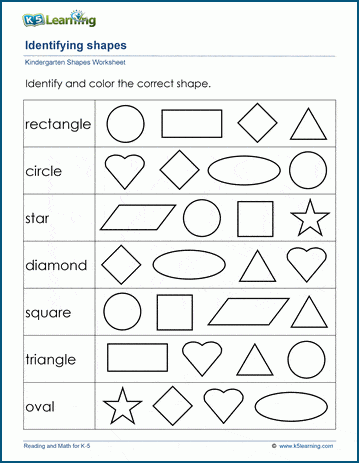 2-D Shapes Fill in the Table Worksheet for Grade 2 Geometry Review Second grade student completing a geometry worksheet identifying various 2-D shapes in a table