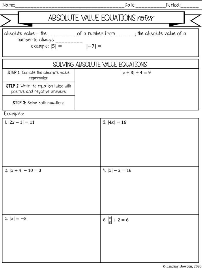 Sixth grade math worksheet for finding and comparing the absolute value of positive and negative fractions
