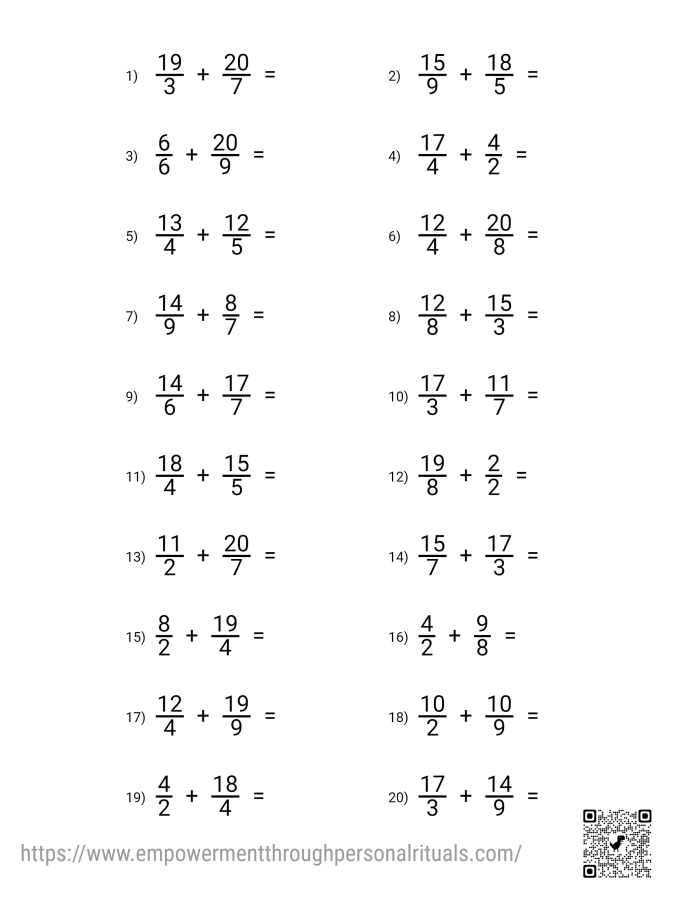 Fifth grade math worksheet showing colorful step-by-step instructions for adding mixed fractions together