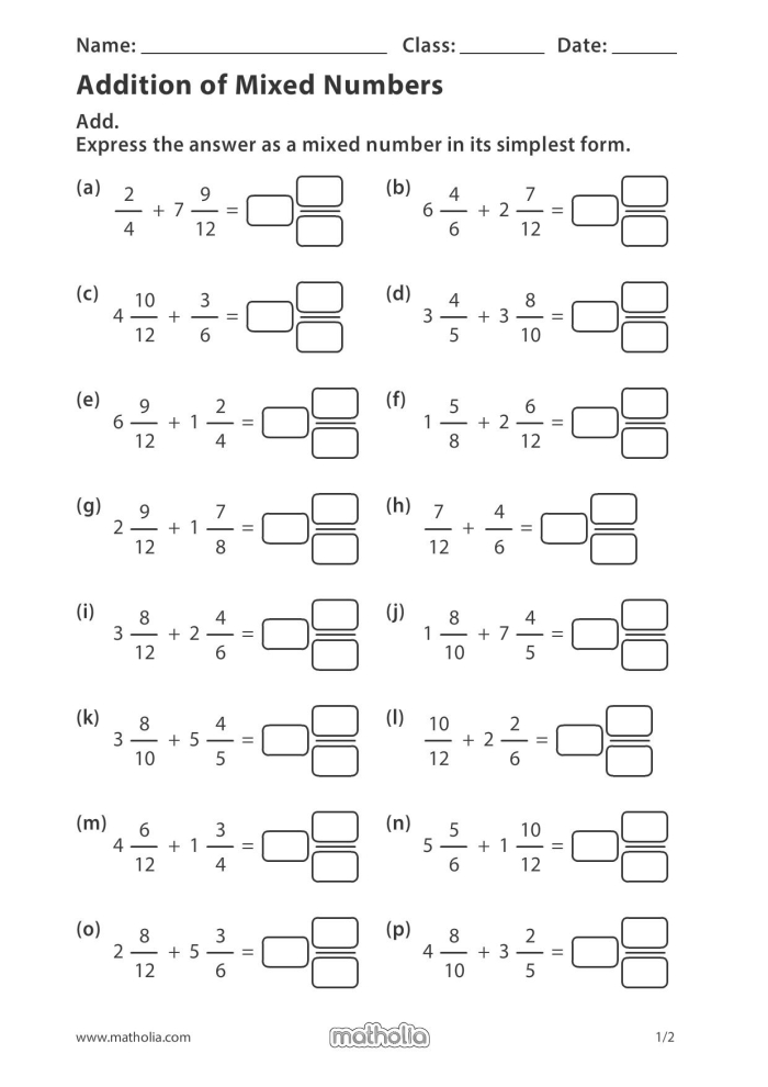 Fifth grade worksheet showing how to solve adding mixed fractions problems with a colorful life science theme