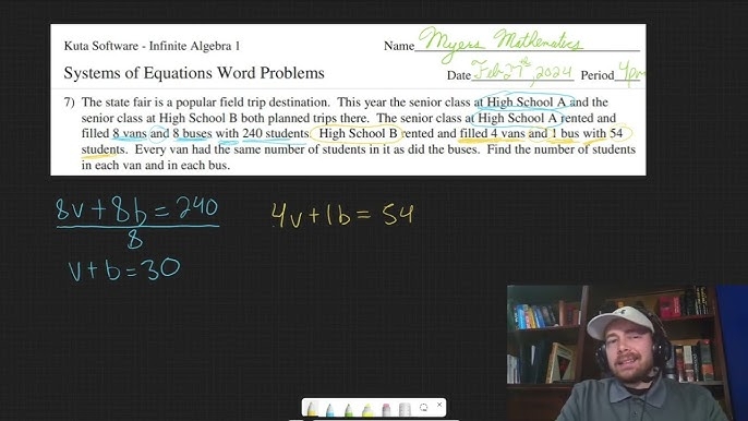 Variable Expression Word Problems Matching Activity Sixth Grade Math Worksheet 10 Sixth grade math worksheet featuring a matching activity for variable expression word problems using mixed operations
