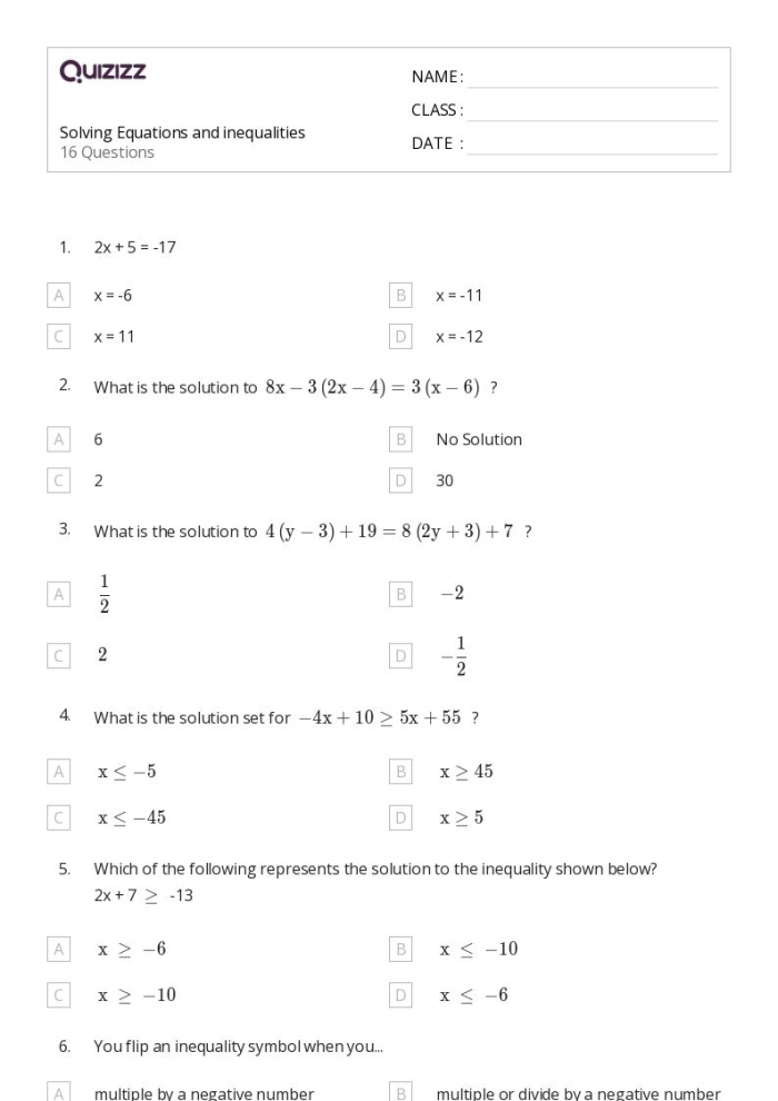 Eighth grade student solving algebraic equations by combining like terms on a worksheet