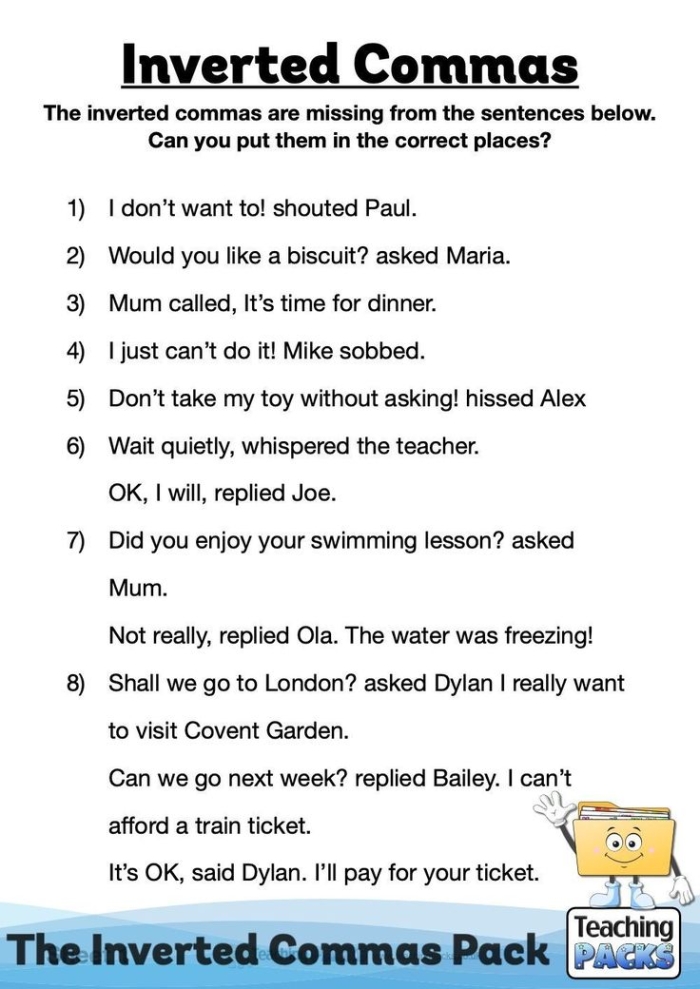 Worksheet focused on mastering comma usage for fourth graders in the Time and Money category