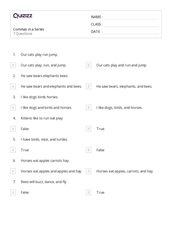 Commas in a Series Worksheet 17 Life Science Grammar Practice Fifth grade life science worksheet featuring practice exercises for using commas in a series