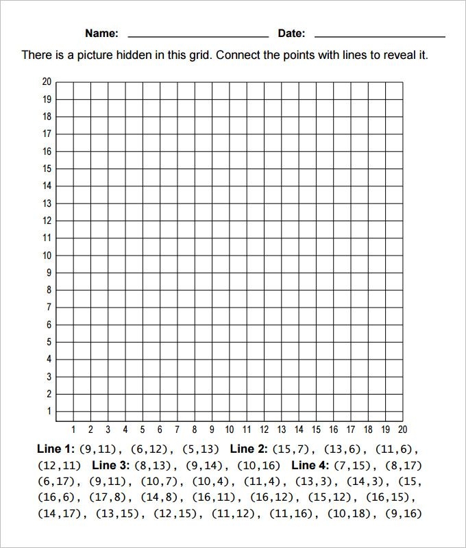 Fifth grade student plotting points and moving shapes on a coordinate grid practice worksheet