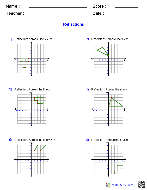 Transformations on the Coordinate Plane Translations Worksheet 7 Eighth grade geometry handout explaining coordinate plane translations for students