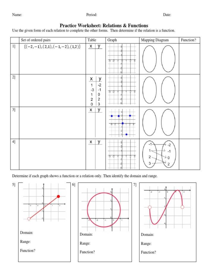Eighth grade students matching word problem stories to function graphs on a describing relationships worksheet