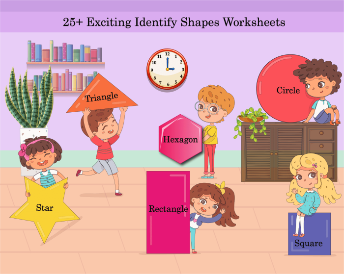 Second grade geometry worksheet for identifying and labeling 2-D and 3-D shapes