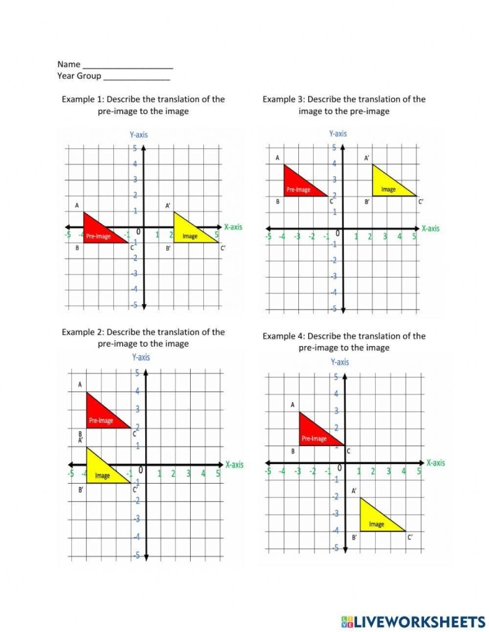 Describing Translations Worksheet 9 Mixed Operations Geometry Practice Eighth grade geometry worksheet featuring practice problems for describing translations on a coordinate plane