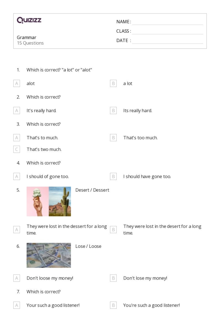 Fifth grade student working on a comprehensive grammar punctuation and sentence structure review worksheet