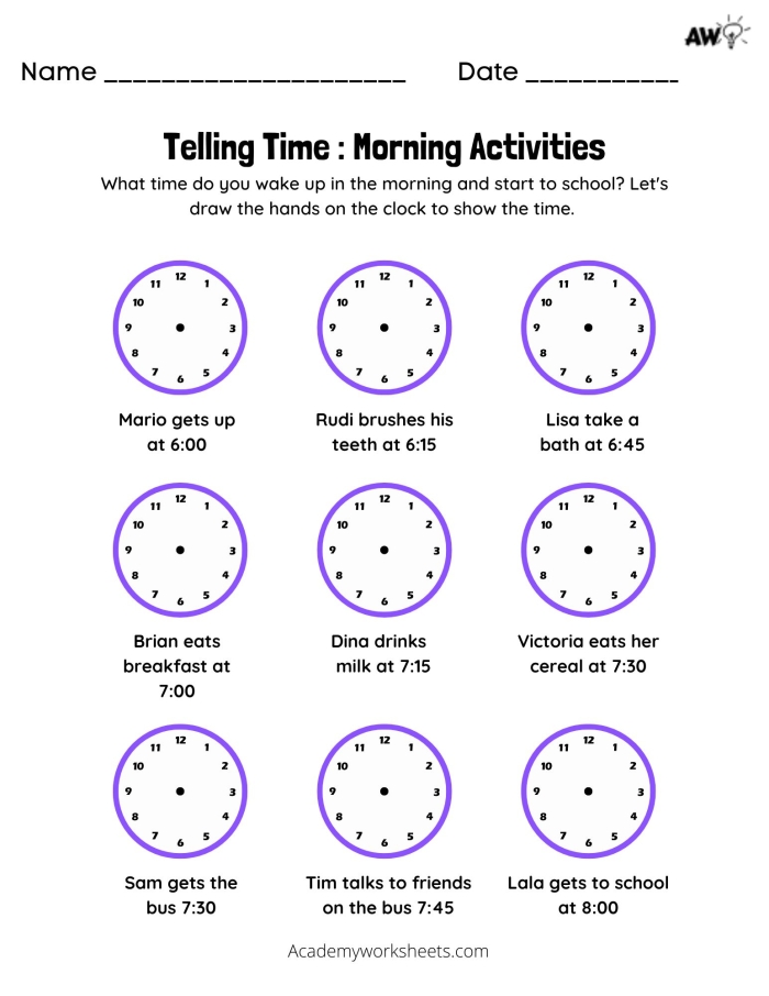 Telling Time on the Half Hour Practice Worksheet 23 Second grade math worksheet for practicing how to tell time on the half hour