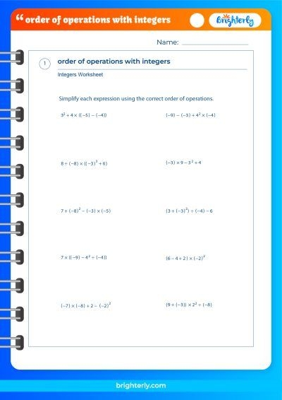 Seventh Grade Integer Operations Rules Handout Page 12 Integer operation rules reference guide showing addition subtraction multiplication and division with positive and negative numbers for seventh grade math