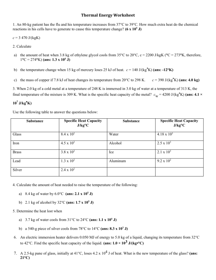 Illustration of a two-page worksheet focused on kinetic energy and temperature variations in a fictional experiment Kinetic Energy and Temperature Change worksheet for sixth-grade students exploring physical science concepts
