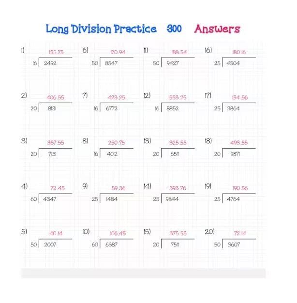 Long Division Whale Muncher worksheet activity 22 for fourth grade math practice Fourth grade student circling quotients with remainders on the Long Division Whale Muncher worksheet