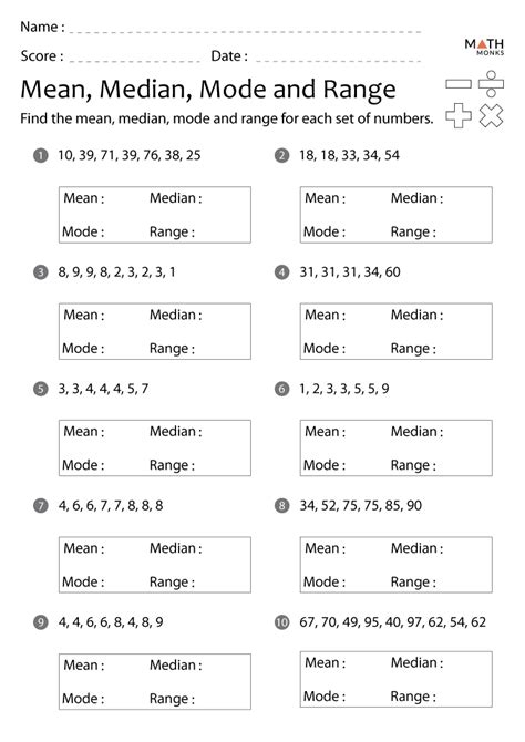 Finding the Average Mean Median and Mode Worksheet 19 Fifth grade math worksheet focused on calculating mean, median, and mode for data sets