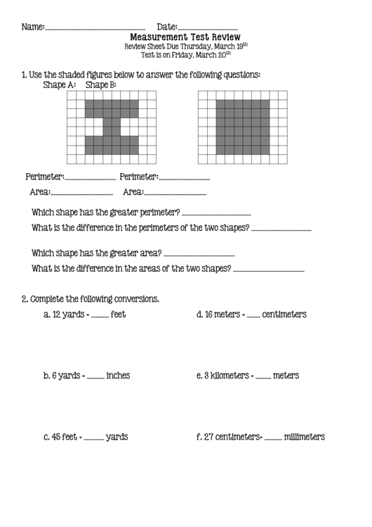 Measurement Review Worksheet 18 for Third Grade Science and Engineering Third grade science worksheet for reviewing measurement skills and engineering inquiry