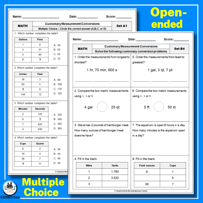 Customary and Metric Units Conversion Worksheet for Sixth Grade Worksheet for practicing conversions between customary and metric measurement units