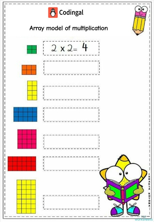 Multiple Choice Arrays worksheet for third grade place value practice
