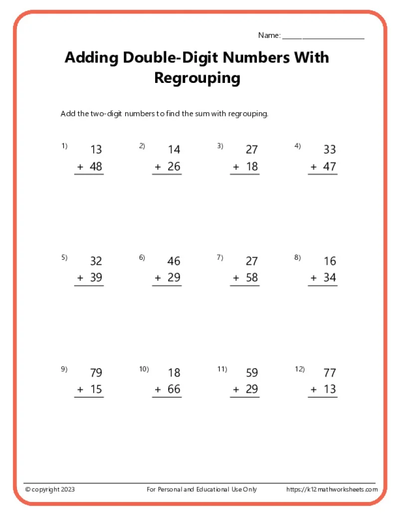 Fourth grade worksheet featuring over 40 multiplication problems with regrouping for math practice