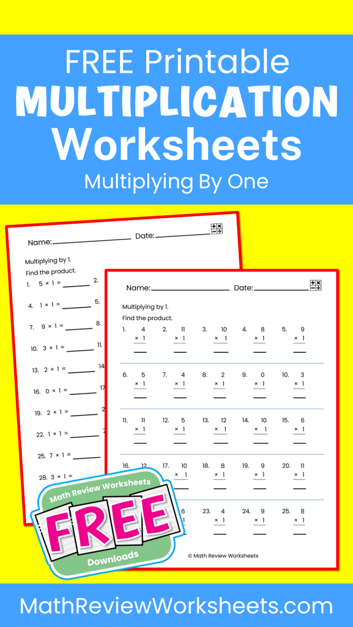 Multiplying by One Worksheet for Third Grade Math Practice 6 Third grade student working on a math worksheet about multiplying by one