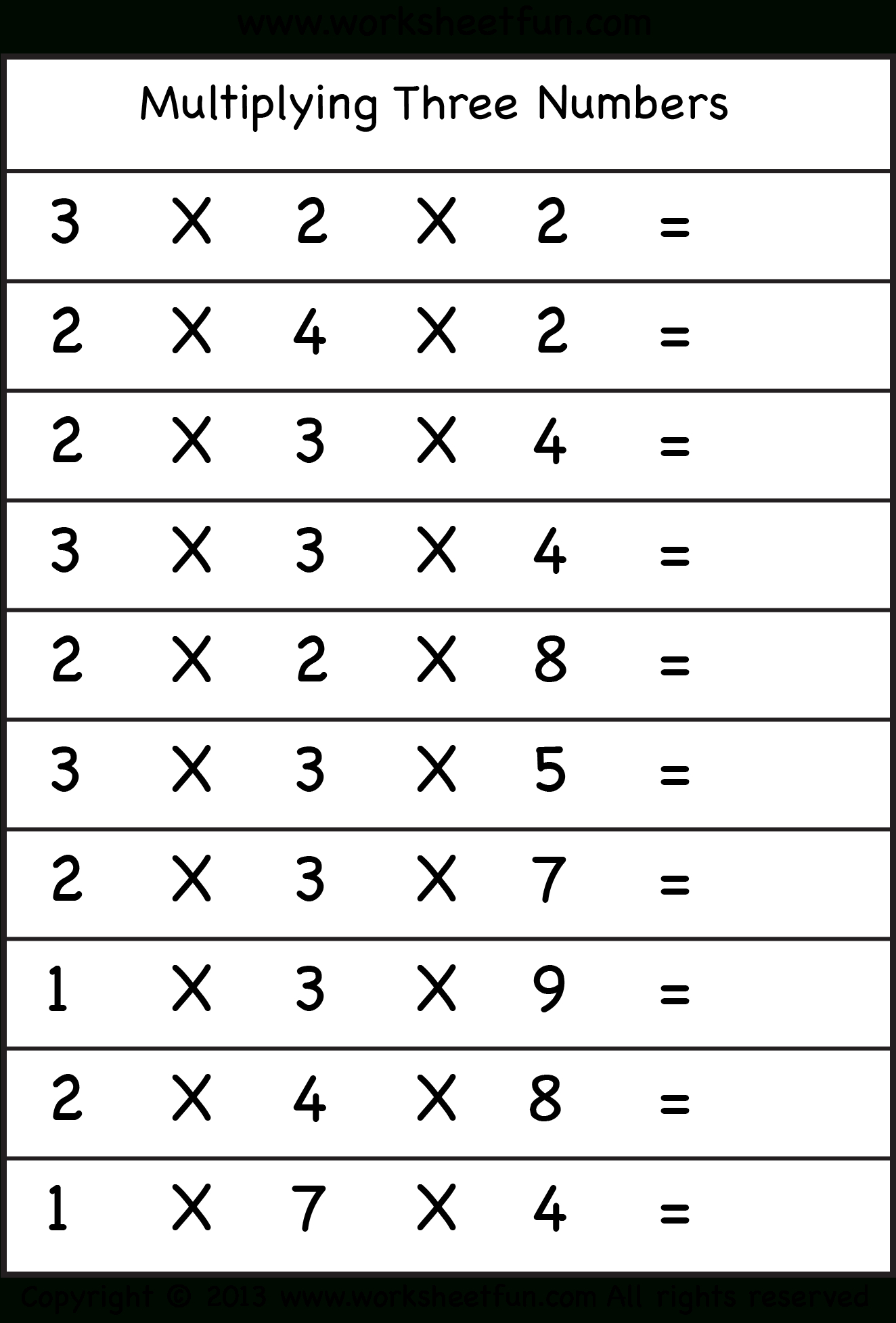 Children working on a third grade worksheet focused on multiplying by 7 and completing a multiplication chart. Third grade math activity featuring multiplication by seven for young learners.