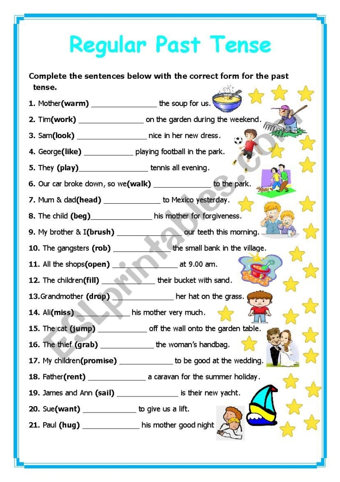 Fourth grade students practice identifying past tense verbs using this space-themed grammar puzzle worksheet