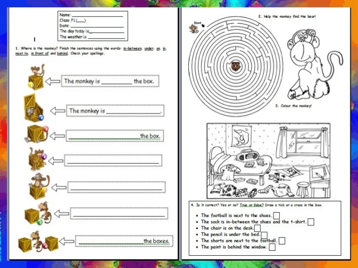 Fifth grade grammar worksheet focused on identifying prepositions and objects for lesson 20
