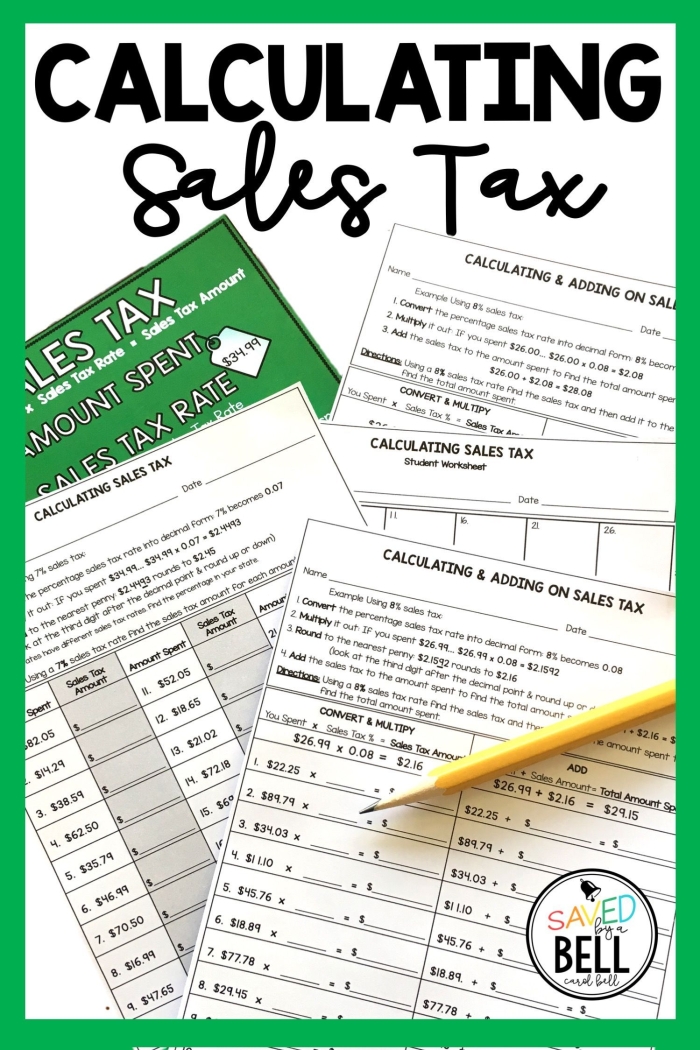 Calculate Sales Tax Baseball Snacks Worksheet 11 Seventh grade student calculating sales tax on baseball stadium snacks worksheet