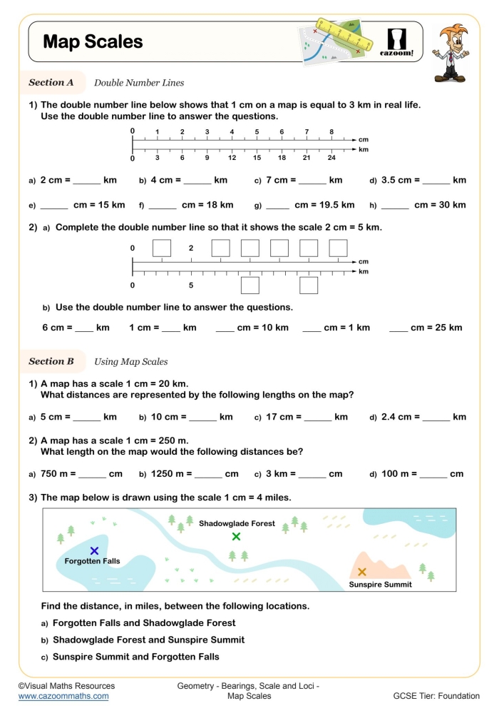 Scaling Practice Worksheet 24 for Multiplying Whole Numbers and Fractions Fifth grade math worksheet showing scaling practice problems with whole numbers and fractions for measurement skills