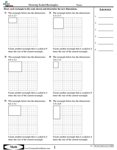 Scaling Practice Worksheet for 5th Grade Measurement Lesson 14 Fifth grade math worksheet for practicing scaling numbers with whole numbers and fractions