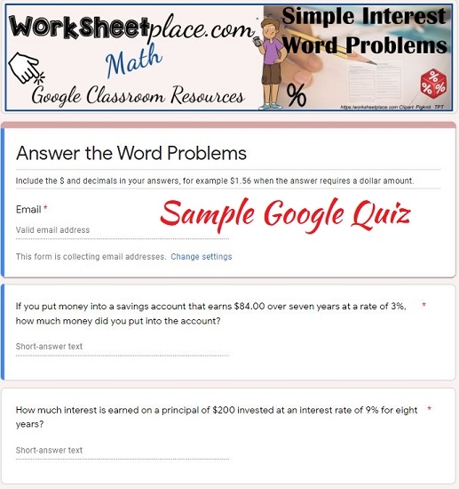 Seventh grade student solving simple interest math problems with calculator and notebook