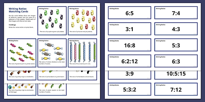 Represent the Ratios: Engaging Card Matching Activity for Students Hands-on worksheet for matching ratios in sixth-grade number theory