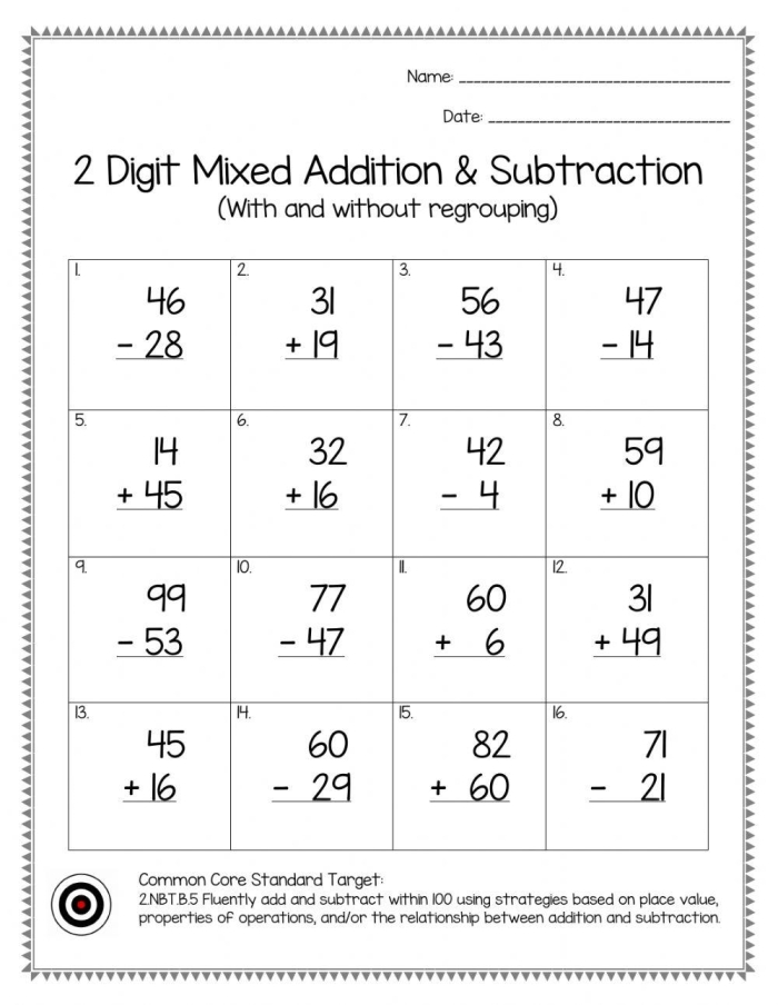 Second grade student completing a subtraction with regrouping math worksheet