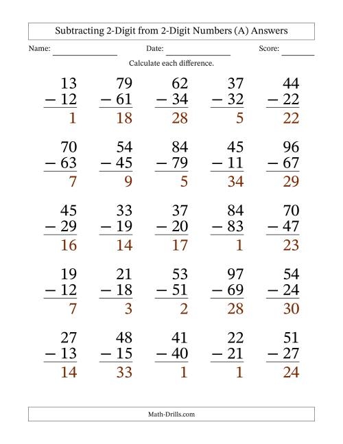 Two-Digit Subtraction with Borrowing worksheet for second graders