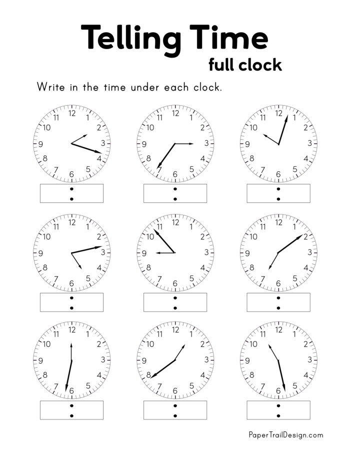Third grade math worksheet featuring twenty practice questions on clocks and calendars for time measurement