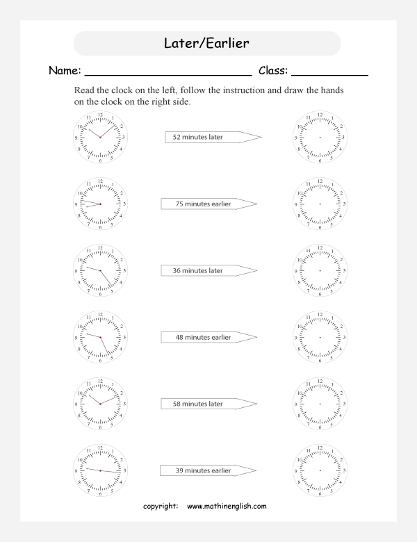 Students working on the A Matter of Time worksheet to solve time-related word problems