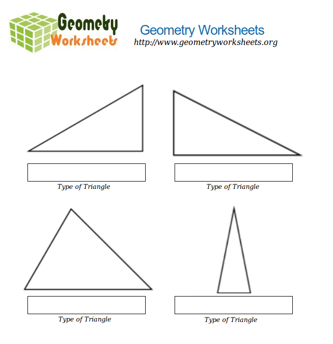 Three Types of Triangles Worksheet 11 Third grade geometry worksheet identifying equilateral isosceles and scalene triangles