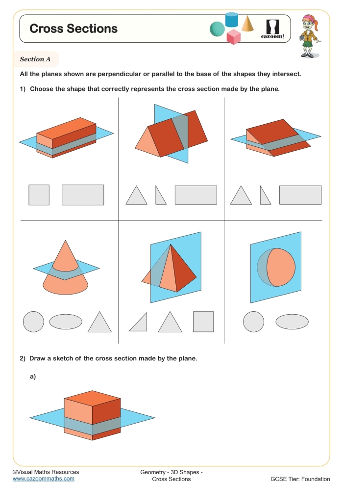 Fifth grade math worksheet focused on calculating the volume of 3D objects using base and height measurements