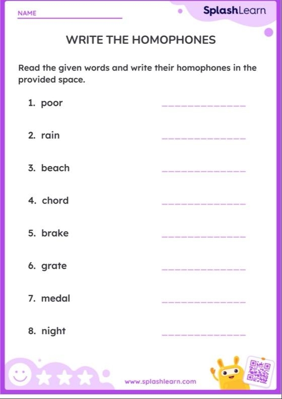 Fourth grade grammar worksheet focusing on the homophones write and right for lesson 21