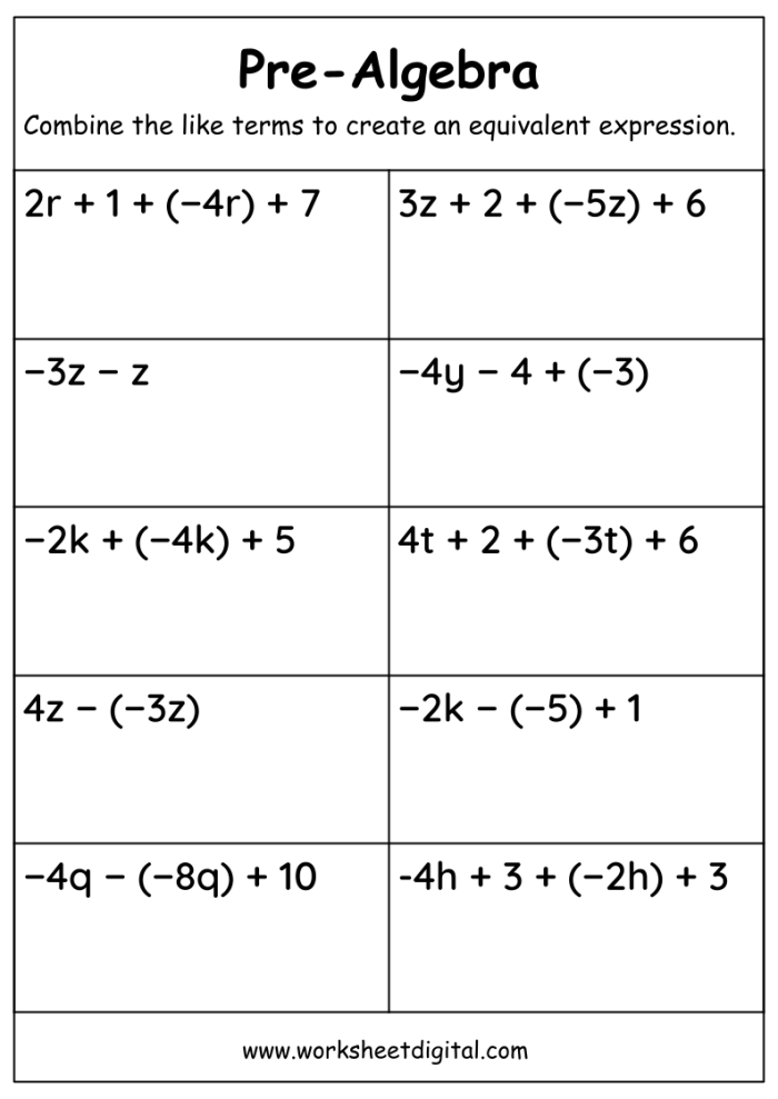 Sixth grade student writing algebraic expressions from word problems on a math worksheet with mixed operations