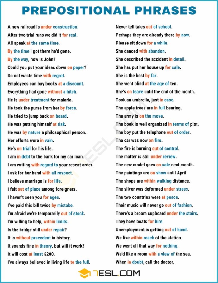 Identifying Prepositional Phrases Practice Activity for Grade 7 Seventh grade student completing a grammar worksheet exercise on identifying prepositional phrases in sentences