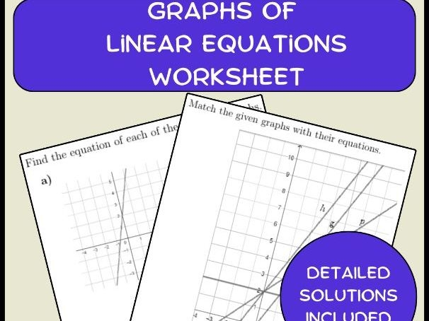 Worksheet featuring a card matching activity for eighth graders to connect graphs with linear equations