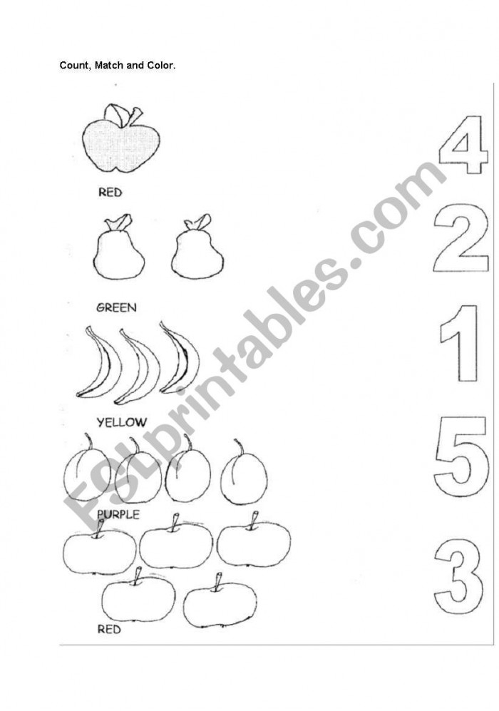 Engaging Match the Numbers with the Fruits worksheet for Pre-K handwriting practice Colorful worksheet featuring fruits and numbers for tracing activities