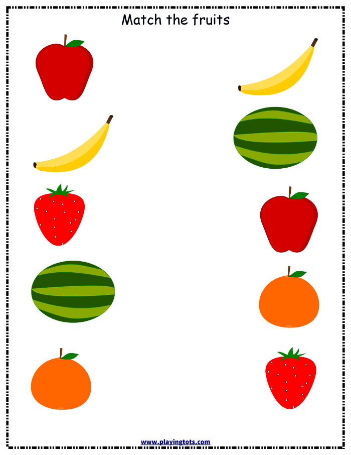 Engaging handwriting practice with fruit counting and number matching Worksheet featuring a "Match the Numbers with the Fruits" activity for Pre-K students