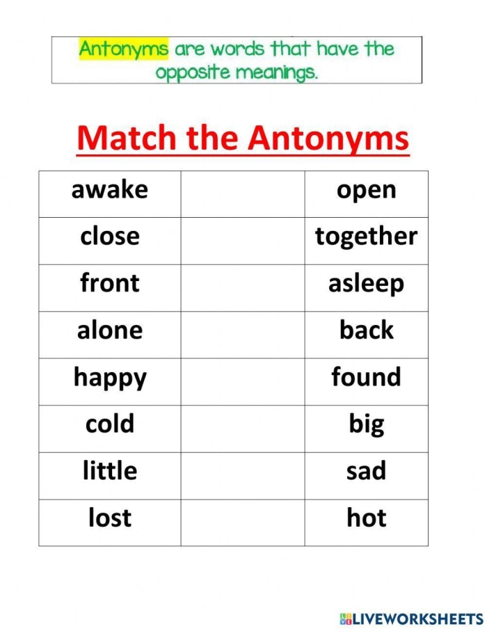Worksheet for matching synonyms designed for fourth graders studying vocabulary