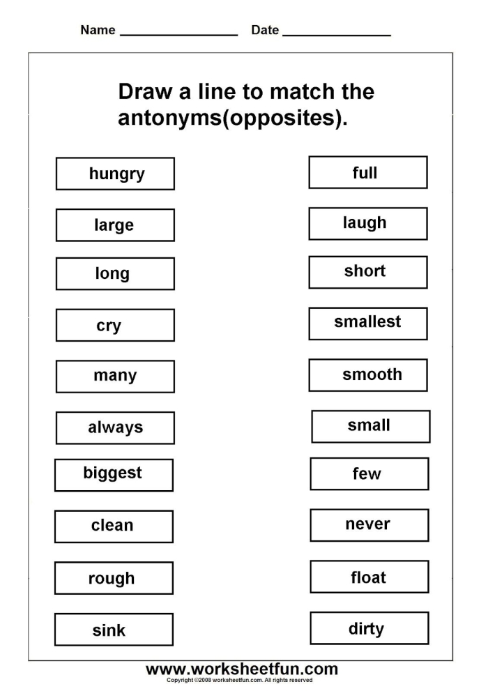Worksheet for matching synonyms to enhance vocabulary skills in fourth graders