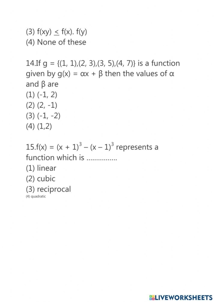 Eighth grade algebra worksheet showing students matching word problem stories to function graphs for describing relationships