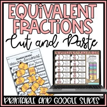Third grade student completing a matching equivalent fractions worksheet with visual models